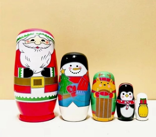 Christmas matryoshka wooden - matryoshka,