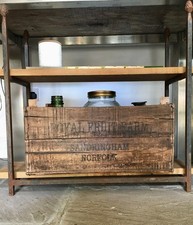 VINTAGE WOODEN FRUIT CRATE  - ROYAL FRUIT FARM, SANDRINGHAM, DARK WOOD, 