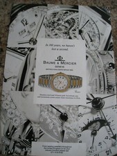 BAUME & MERCIER GENEVE STEEL GOLD WATCH RIVIERA ADVERT APPROX A4 SIZE file 2