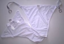 Sexy WHITE Very Slippery Feel TANGA Style Panties Knickers Sissy TV CD 32" - 42"