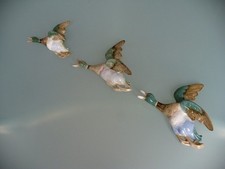 Vintage Royal Dux Czechoslovakia Flying Ducks set of three graduated wall pocket