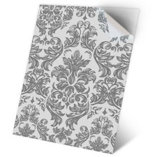 1 x Vinyl Sticker A2 - BW - Vintage Floral Wallpaper Pattern #43716
