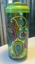 Cool Gear Green Abstract Water Bottle Cold Beverage Travel Tumbler 16 oz Used ca