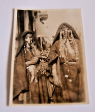 1940s Egyptian Girls Real PHOTOGRAPH Costume Gold Headdress Muslim Burka Vintage