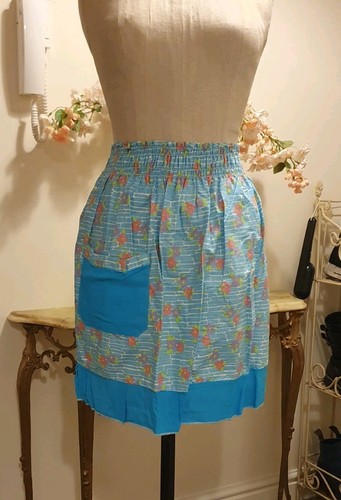 Vintage 1960s pinny blue - vintage,
