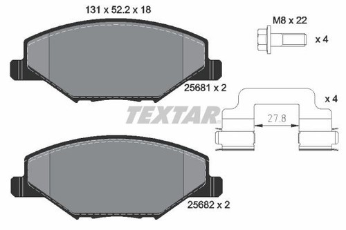 Textar 2568101 front brake pad - 2568101,