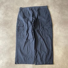 Vintage Cargo Trousers Mens 40" Baggy Fit Workwear Utility Canvas Pants, Navy