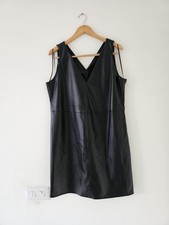 Woman's black faux leather