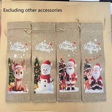 Wine Bottle Gift Bags with Drawstring Jute Hessian Burlap Wine Bottle Bags