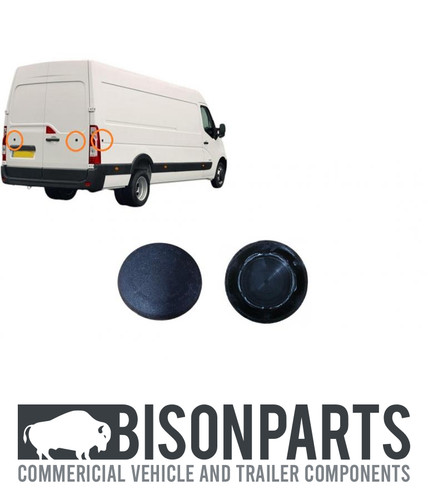 Black rear tailgate door plug - black,