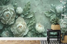 Lush Green Peony Plasterwork