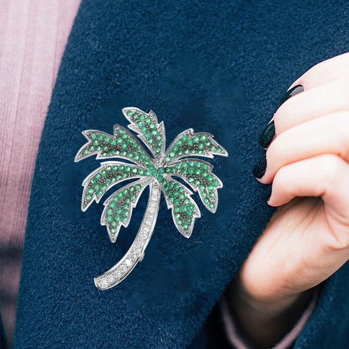Flower lapel pin - lapel, rhinestone