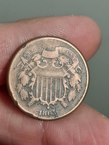 1865 two cent piece - two,