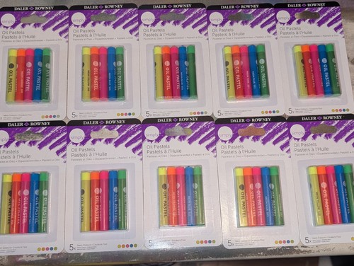 Neon oil pastels sticks 10x - pastels, 5