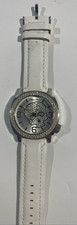 Marc Ecko Crystal Skull White Leather Women’s Analog Watch Working