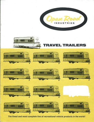 Travel trailer brochure open - trailer,