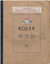 ROVER P4 60 75 90 SALOON ORIGINAL 1956 OWNERS INSTRUCTION & MAINTENANCE MANUAL