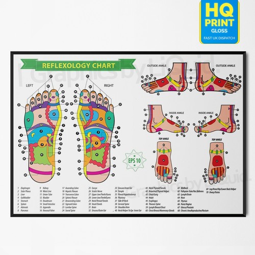 Foot reflexology colour coded - colour,
