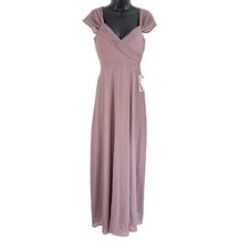 NWOT Birdy Grey Spence Convertible Chiffon Long Dress Dark Mauve Extra Small