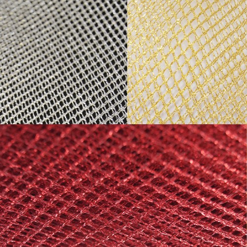 Metallic glitter stiff net - metallic,