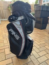 Ping Golf Cart Bag 14-Way Black/Red Club Carrier with Rain Cover