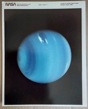 Vintage NASA Press Release Photograph. Neptune from Voyager 2 1989, 