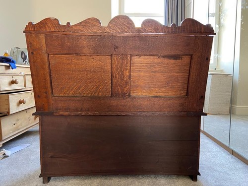 Antique oak monks bench - antique,