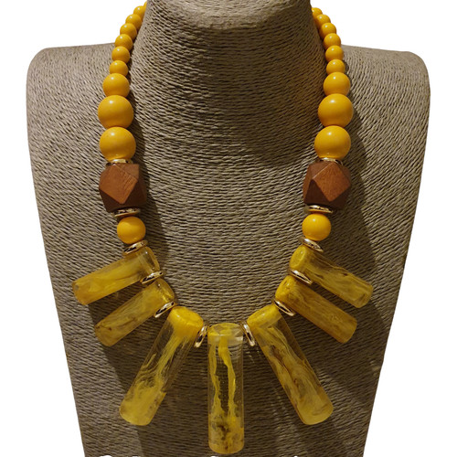 Yellow faux pearl beaded - faux,