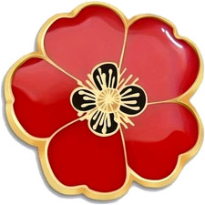 Red Poppies Badge Brooch
