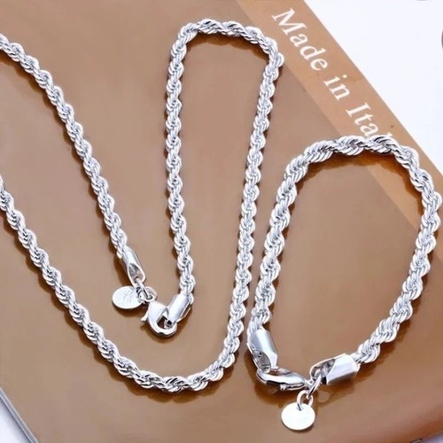 925 sterling silver 4mm rope - silver,
