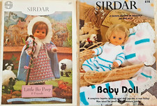 2 Sirdar Knitting Patterns Baby Dolls Clothes, Little Bo Peep & Friends & Barbie
