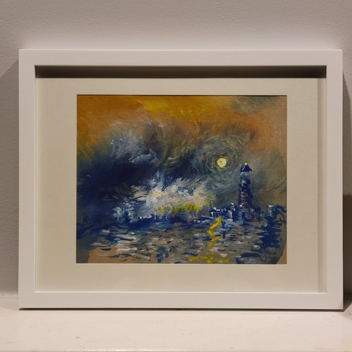 Original painting lighthouse - original,