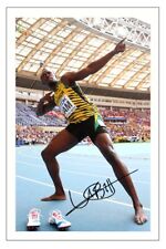 USAIN BOLT SIGNED PHOTO PRINT ATHLETICS OLYMPICS AUTOGRAPH