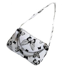 Armpit Bag PU Underarm Handbag Women Butterfly Pattern Shoulder Purse with Chain