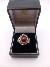 Antique Victorian Era Sterling Silver Carnelian Agate Ring...Q½