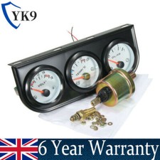 52mm Triple Gauge Set Universal Car Oil Pressure Voltage Meter Water 3in1 Temp