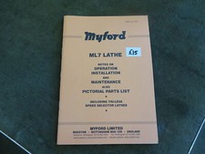Myford ML7 lathe manual +