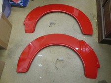 Jaguar Mk2 240 340 rear wheel spats covers pair Carmine Red