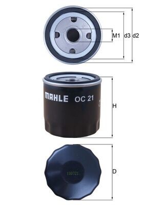 Mahle oil filter - 21, for