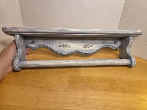 Vintage handpainted shelf with - handpainted,
