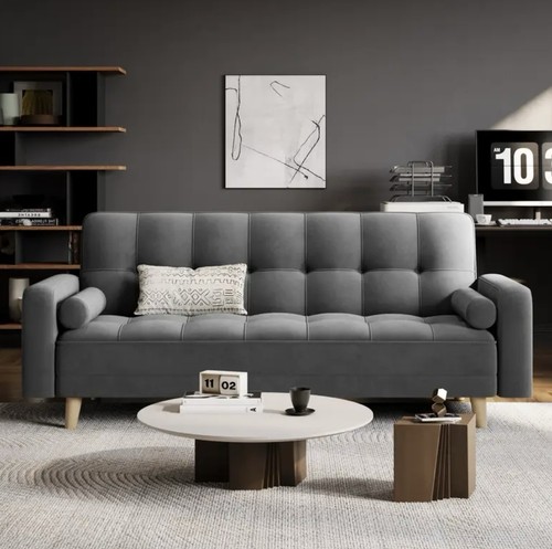 Grey sofa bed velvet - sofa,