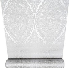 Silver Damask Metallic