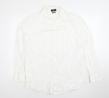 Jeff Banks London Men's White Classic Fit Cotton Long Sleeve Shirt 17in 43cm