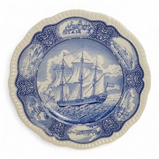 Spode “The Nelson Plate” HMS Victory 1802 Blue & White Commemorative Plate