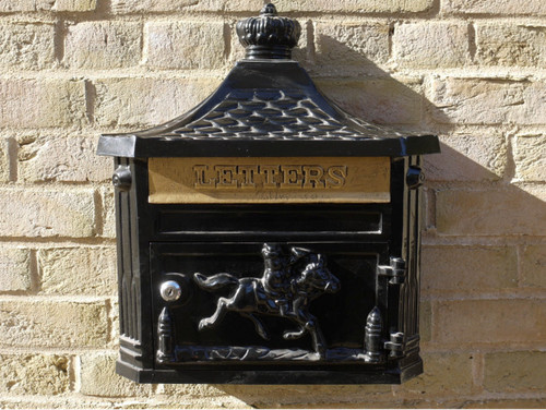 Black wall post - mail, box