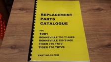 TRIUMPH TR7RV TIGER T140E BONNEVILLE PARTS BOOK MANUAL 1981 - 99-7502 - TP52