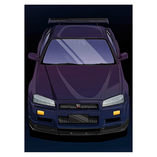 Purple sports car illustration - purple,