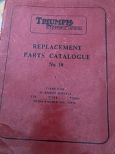 Triumph Motorcycles 1964 Replacement Parts Manual No 10 Tiger Cub A Range Models