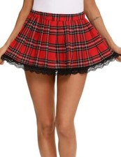 RSLOVE Women Plaid Skirt Role