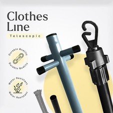 Heavy Duty Extendable Galvanized Washing Line Pole Prop Post Clothe Socket Spike